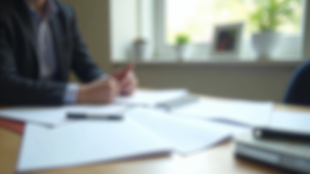 Materiais educacionais de inglês de negócios dispersos em mesa de trabalho, documentos profissionais, cadernos de notas, ambiente de estudo corporativo, luz natural